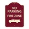 Signmission Designer Series-No Parking Fire Zone With Graphic Burgungy, 24" x 18", BU-1824-9818 A-DES-BU-1824-9818 - alternate 1